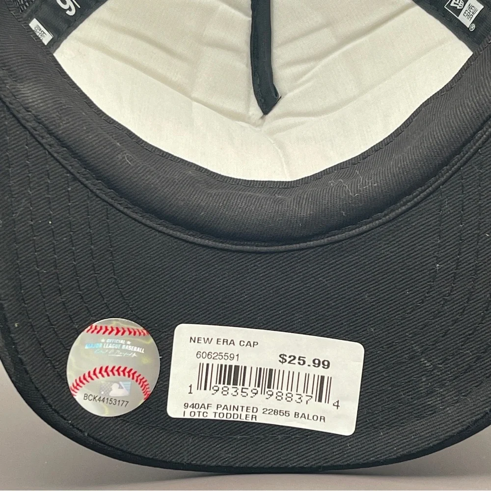 Toddler Baltimore Orioles New Era White/Black Painted A-Frame 9FORTY Trucker Adj